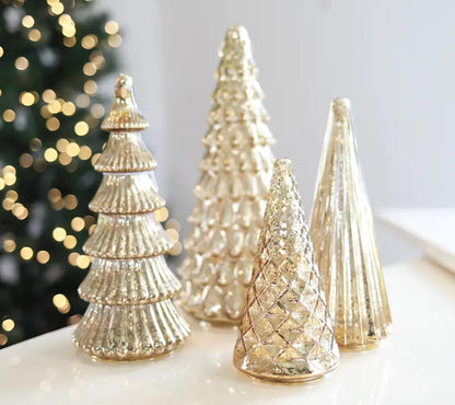 Ensemble de 5 arbres illuminés en verre mercure de la collection BFF