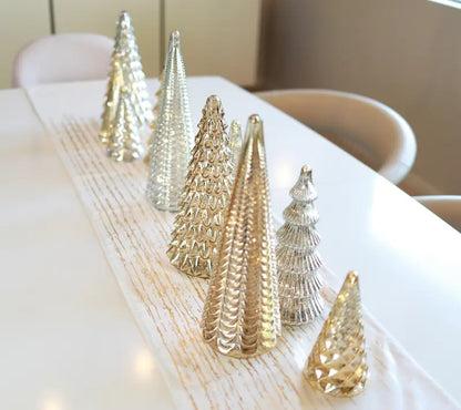 Ensemble de 5 arbres illuminés en verre mercure de la collection BFF