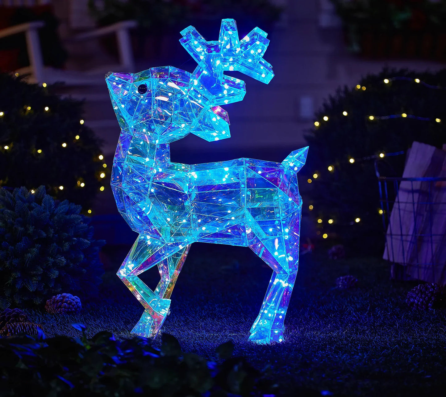 🎅 Vente de Noël anticipée 🎅✨ Figure holographique de Noël pour intérieur/extérieur avec télécommande