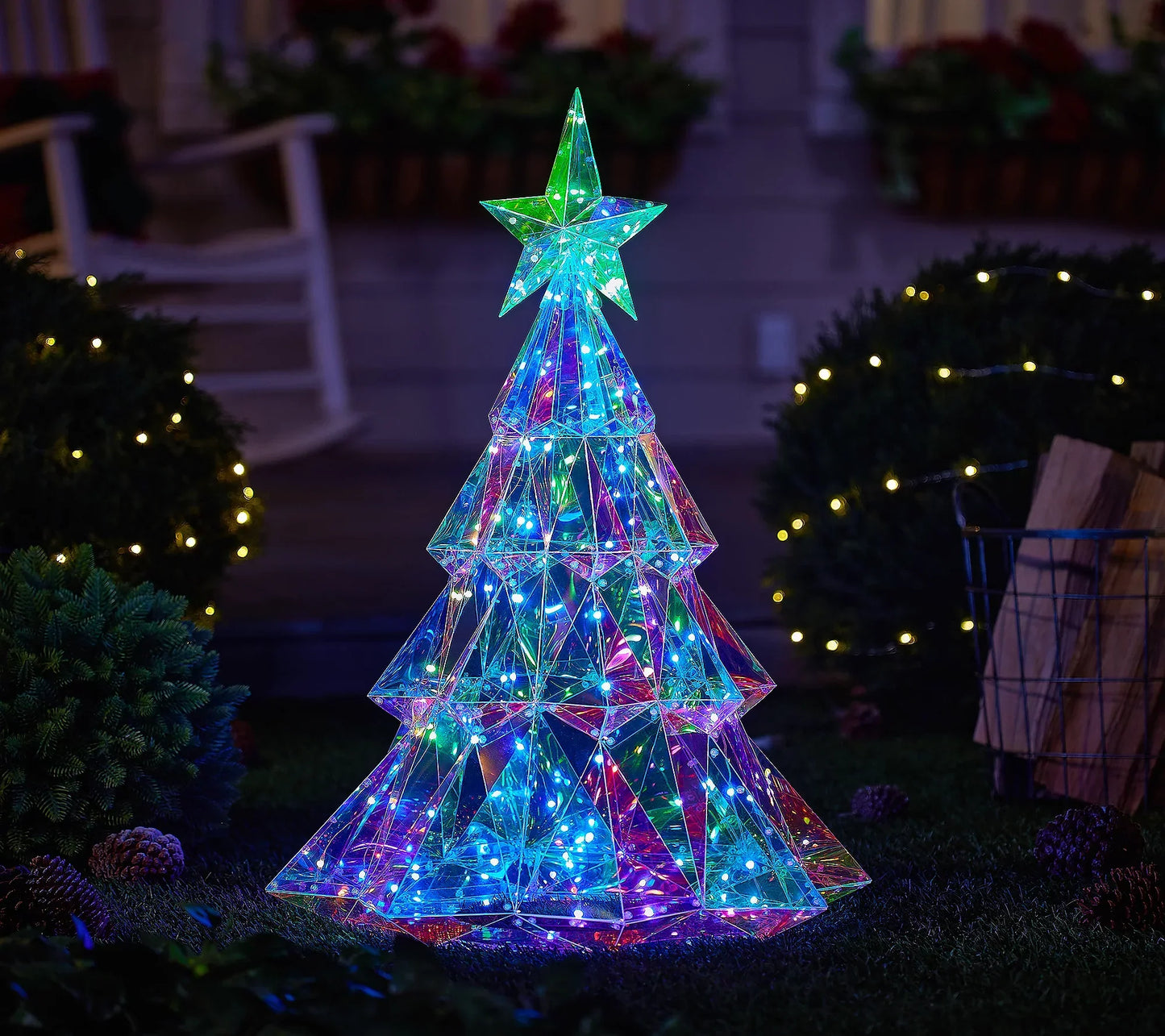 🎅 Vente de Noël anticipée 🎅✨ Figure holographique de Noël pour intérieur/extérieur avec télécommande
